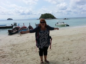 Arriving by boat on Ko Lipe, Thailand from Langkawi, Malaysia. We would have really struggled with suitcases or bigger bags here! Photo by Steve Collier, 2015.